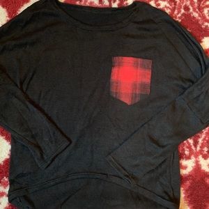 Brandless. Black shirt, flannel pocket. Never worn